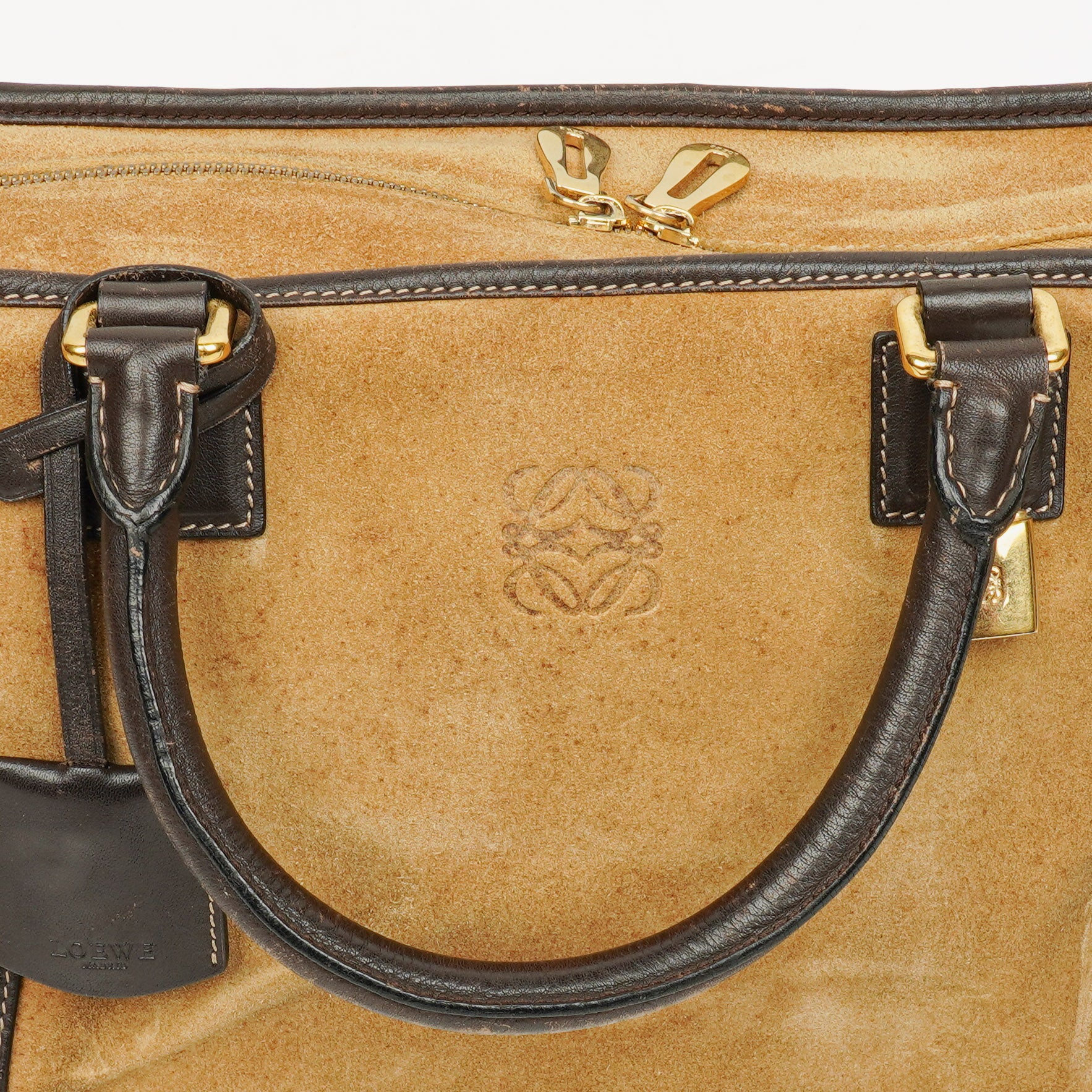 Loewe Amazona Suede Calfskin Handle Bag