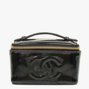 Chanel Black Patent Leather Vanity Case