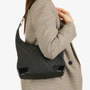Gucci Hobo Axelväska i GG Canvas och Lackläder Svart