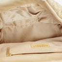 Chanel Beige Lambskin Bubble Quilt Accordion Flap Bag