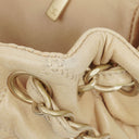 Chanel Beige Lambskin Bubble Quilt Accordion Flap Bag