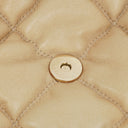 Chanel Beige Lambskin Bubble Quilt Accordion Flap Bag