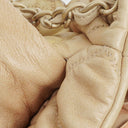 Chanel Beige Lambskin Bubble Quilt Accordion Flap Bag