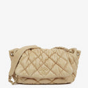 Chanel Beige Lambskin Bubble Quilt Accordion Flap Bag
