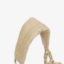 Chanel Beige Lambskin Bubble Quilt Accordion Flap Bag