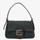 Fendi Black Mamma Baguette Zucchino Shoulder Bag
