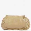 Chanel Beige Lambskin Bubble Quilt Accordion Flap Bag