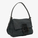 Fendi Black Mamma Baguette Zucchino Shoulder Bag