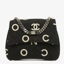 Chanel Black Quilted Canvas Coco ID Chain Bag