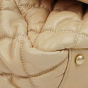 Chanel Beige Lambskin Bubble Quilt Accordion Flap Bag
