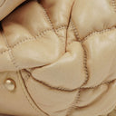 Chanel Beige Lambskin Bubble Quilt Accordion Flap Bag