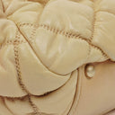 Chanel Beige Lambskin Bubble Quilt Accordion Flap Bag