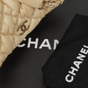 Chanel Beige Lambskin Bubble Quilt Accordion Flap Bag