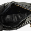 Chanel Vintage Small Camera Tassel Bag In Black Quilted Patent Leather