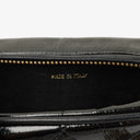Chanel Vintage Small Camera Tassel Bag In Black Quilted Patent Leather
