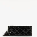 Chanel Vintage Small Camera Tassel Bag In Black Quilted Patent Leather