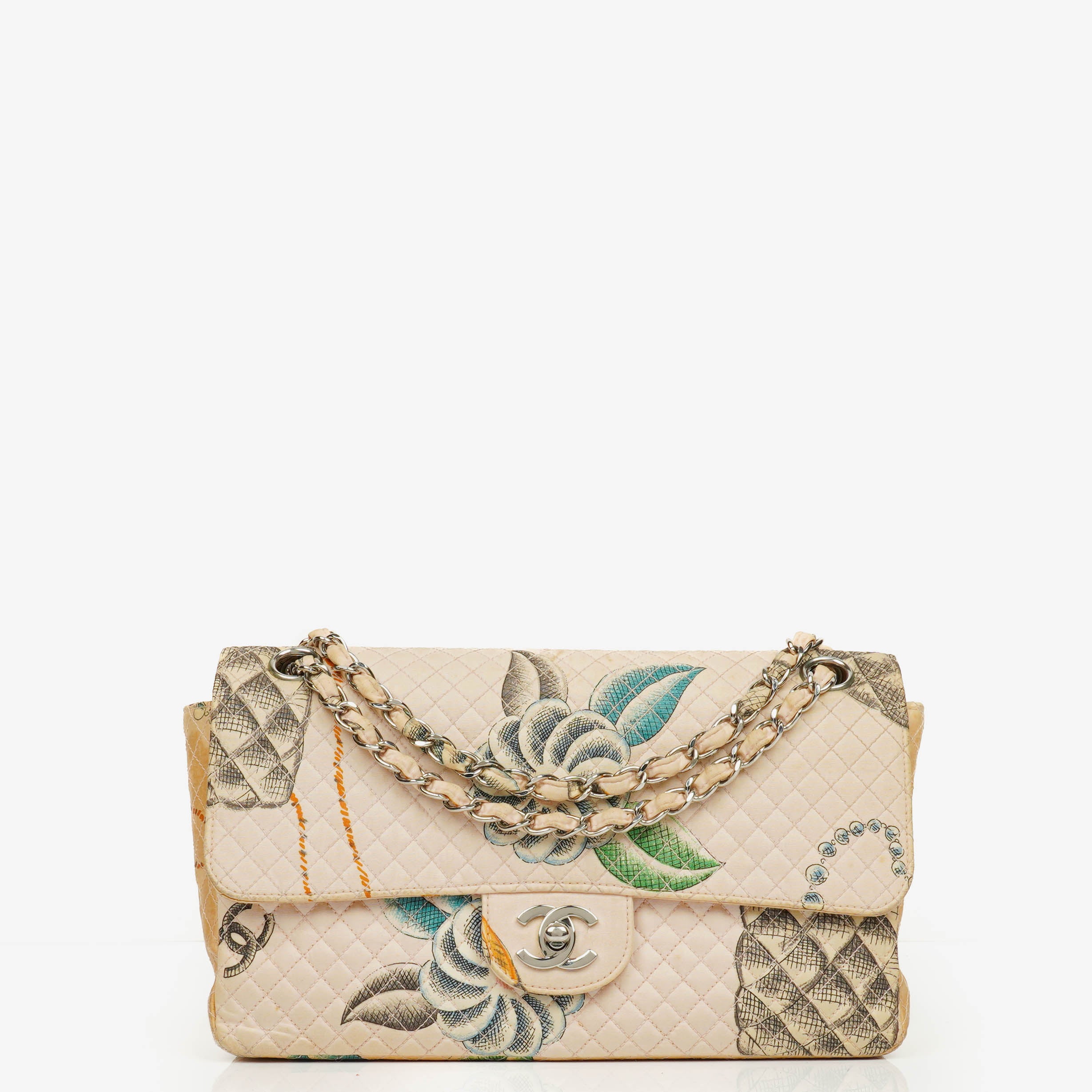 Chanel Printed Canvas Vintage CC Chain Flap Bag