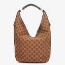 Gucci Brown Monogram Canvas and Leather Hobo Shoulder Bag