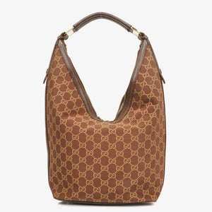 Gucci Brown Monogram Canvas and Leather Hobo Shoulder Bag