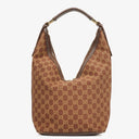 Gucci Brown Monogram Canvas and Leather Hobo Shoulder Bag