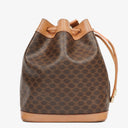 Celine Vintage Macadam Brown Drawstring Bucket Bag