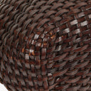 Gucci Brown Woven Leather Bamboo Top Handle Bag