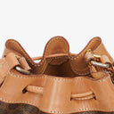 Celine Vintage Macadam Brown Drawstring Bucket Bag