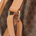 Celine Vintage Macadam Brown Drawstring Bucket Bag