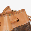 Celine Vintage Macadam Brown Drawstring Bucket Bag