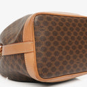 Celine Vintage Macadam Brown Drawstring Bucket Bag