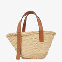 Loewe Neutral/Brown Raffia Basket Bag