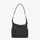 Gucci Black GG Canvas Shoulder Hobo Bag