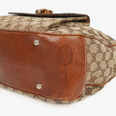 Gucci Bamboo Top Handle Beige GG Canvas Bag