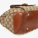 Gucci Bamboo Top Handle Beige GG Canvas Bag