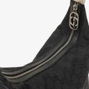 Gucci Black GG Canvas Shoulder Hobo Bag
