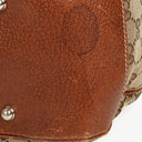 Gucci Bamboo Top Handle Beige GG Canvas Bag