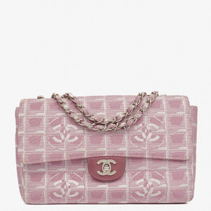 Chanel Pink Travel Line Chocolate Bar Single Flap Bag