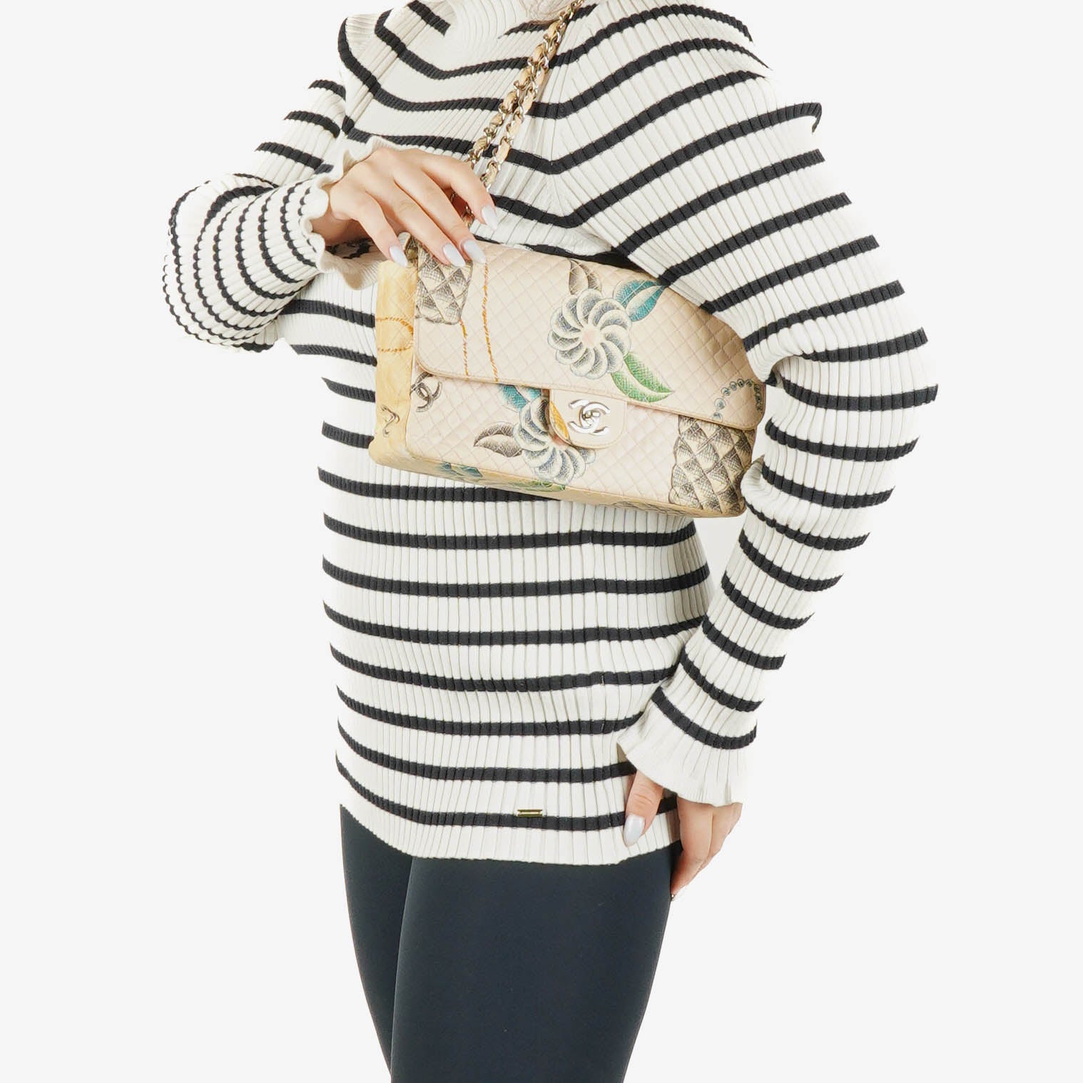Chanel Printed Canvas Vintage CC Chain Flap Bag