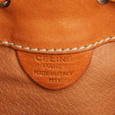 Celine Vintage Macadam Brown Drawstring Bucket Bag