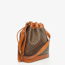 Celine Vintage Macadam Brown Drawstring Bucket Bag