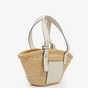 Loewe Neutral/White Raffia Basket Bag