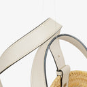 Loewe Neutral/White Raffia Basket Bag