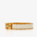 Hermes White Enamel Narrow Clic Clac H Bracelet PM