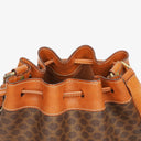 Celine Vintage Macadam Brown Drawstring Bucket Bag