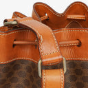 Celine Vintage Macadam Brown Drawstring Bucket Bag