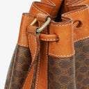 Celine Vintage Macadam Brown Drawstring Bucket Bag