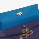 Hermès Kelly Longue Wallet In Bleu Saphir Epsom Leather
