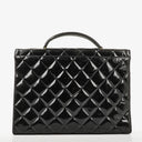 Chanel CC Maxi Logo Black Patent Leather Briefcase