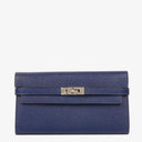 Hermès Kelly Longue Wallet In Bleu Saphir Epsom Leather