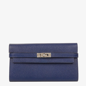 Hermès Kelly Longue Wallet In Bleu Saphir Epsom Leather
